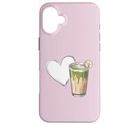Banana Matcha Latte Love Green-Tea Vegan Vintage Foodie Custodia per iPhone 16 Plus