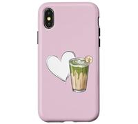 Banana Matcha Latte Love Green-Tea Vegan Vintage Foodie Custodia per iPhone X/XS