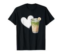 Banana Matcha Latte Love Green-Tea Vegan Vintage Foodie Maglietta