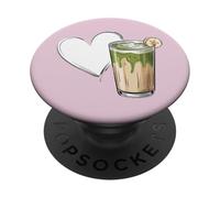 Banana Matcha Latte Love Green-Tea Vegan Vintage Foodie PopSockets PopGrip Adesivo