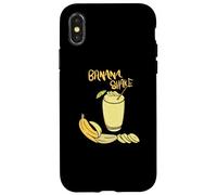 Banana Milk Shake Fresh Fruit Funny Banana Shake Drink Custodia per iPhone X/XS