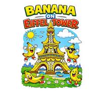Banana on the Eiffel Tower: A Fun & Relaxing Coloring Book, Reduce stress, Reduce screen time