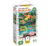 Banana Panda Dinosaur Puzzle - Large 60-Piece Observation Floor Puzzle with Seek