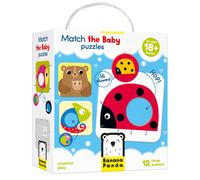 Banana Panda Match The Baby Toddler Puzzles and Matching Activity Set includes 12 Large 2Piece Beginner Puzzles with Round Elements to Mix and Match