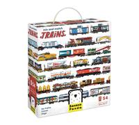 Banana Panda Mix & Match Puzzle Trains 54 Double-Sided Pieces + Educational Po