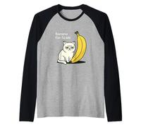 Banana per Gli Amanti dei Gatti in Scala Umorismo Maglia con Maniche Raglan