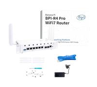 Banana Pi BPI R4 Pro WiFi 7 Router OpenWrt Complete Assembly Package, MT7988A CPU 4GB DDR4 RAM 2.5G Ethernet Port 2X 10G SFP+/RJ45 Supporta 4G/5G, con modulo WiFi NIC-BE14 (Kit1, 4GB)