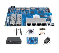 Banana Pi BPI-R4 - Router WiFi 7 con chip MediaTek MT7988A, 4 GB di RAM e onboard 8 G eMMC, 2 slot SFP da 10 Gbe, connessione di rete Gbe (pacchetto con WiFi 7 e custodia in metallo)