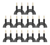 Banana Plug Test Leads 10 - Pack | 30VAC - 60VDC 10A Brass Connectors | Male to Male Test Cables for Automotive/Electronics/Home | 0.44mm² Wire with PVC Sleeve (Black)