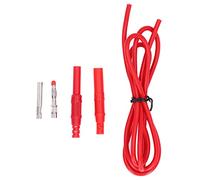 Banana Plug Test Leads Kit | 32A 1000V Safe Multimeter Wire for Electrical Projects | Stackable Male to Male 4mm Brass Connectors | Silicone Jacket for Car Battery/Voltage Tester (Rossa)