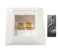 Banana Plug Wall Plate - Copper+ABS 3.94 Inch | Speaker Wall Plate with Various Interface, Audio System, Home Theater | Banana Plugs for Speaker Wire for Living Room