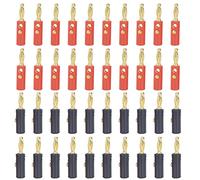 Banana Plugs 40PCS | Gold Plated Brass Speaker Wire Connectors | Open Screw Design for 2mm to 5mm Cables/Home Theater/Stereo Systems