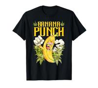 Banana Punch Funny Banana Fumare Cannabis Marijuana Maglietta