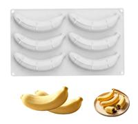 Banana Shape Cake Mold - 6 Cavity Silicone Baking Tray, Non Stick Flexible