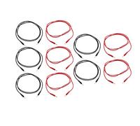 Banana Test Lead Set | 30V AC / 60V DC 10A Testing Cable Male to Male | Safe for Electronics/Multimeter/Circuit | 5 Pairs Red & Black, 10 - Pack 2mm Plugs