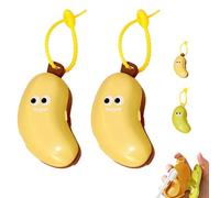Banana Toothbrush Case, Banana Toothbrush Head Cover with Toothpaste Case,Portable Toothbrushs Holder with Silicone Toothpaste Dispenser, Travel Organizer, for Home Camping Outdoor (2 Pcs*Yellow)