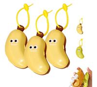 Banana Toothbrush Case, Banana Toothbrush Head Cover with Toothpaste Case,Portable Toothbrushs Holder with Silicone Toothpaste Dispenser, Travel Organizer, for Home Camping Outdoor (3 Pcs*Yellow)