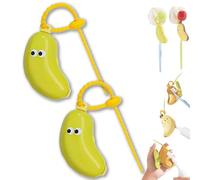 Banana Toothbrush Case - Portable Toothbrush Protector Cap,Reusable Fun Fruity Banana ToothbrushHolder with Toothpaste Dispenser, ToothbrushCase Holder for Travel (Grenn-2PCS)