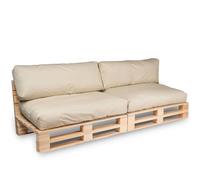 bananair - Cuscini per Pallet - Fodera Impermeabile, Anti UV, Rimovibile e Lavabile - Imbottito in Schiuma - Cuscini per Divano Esterno Giardino (2 Sedili 120x80 e 2 Schienali 120x40, Beige)