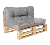 bananair - Cuscini per Pallet - Tessuto Idrorepellente e Anti-UV - Molto Confortevole, Imbottito in Schiuma - Cuscini per Divano Esterno Giardino (Cuscino di Seduta o Schienale 120x60 cm, Grigio)