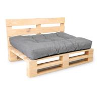 bananair - Cuscini per Pallet - Tessuto Idrorepellente e Anti-UV - Molto Confortevole, Imbottito in Schiuma - Cuscini per Divano Esterno Giardino (Cuscino di Seduta 120x80 cm, Grigio)
