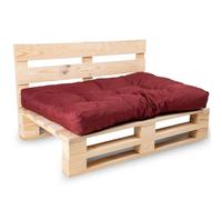 bananair - Cuscini per Pallet - Tessuto Idrorepellente e Anti-UV - Molto Confortevole, Imbottito in Schiuma - Cuscini per Divano Esterno Giardino (Cuscino di Seduta 120x80 cm, Rosso)