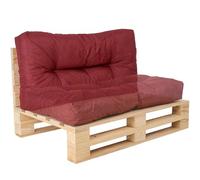 bananair - Cuscini per Pallet - Tessuto Idrorepellente e Anti-UV - Molto Confortevole, Imbottito in Schiuma - Cuscini per Divano Esterno Giardino (Cuscino di Seduta o Schienale 120x60 cm, Rosso)
