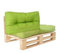 bananair - Cuscini per Pallet - Tessuto Idrorepellente e Anti-UV - Molto Confortevole, Imbottito in Schiuma - Cuscini per Divano Esterno Giardino (Cuscino di Seduta o Schienale 120x60 cm, Verde)