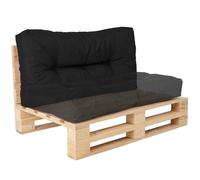 bananair - Cuscini per Pallet - Tessuto Idrorepellente e Anti-UV - Molto Confortevole, Imbottito in Schiuma - Cuscini per Divano Esterno Giardino (Cuscino di Seduta o Schienale 120x60 cm, Nero)