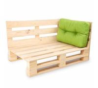 Bananair - Cuscino per pallet esterno confortevole - Tessuto resistente, anti-UV e idrorepellente - Ideale per salotto da giardino all'aperto, balcone, terrazza (cuscino angolare, 60 x 40 cm, verde)