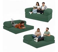 bananair - Divano 2 Posti Prodotto in Francia - Divano Letto Modulare in Schiuma ad Alta Densità e Tessuto in Velluto a Coste - Design Innovativo Boneless Couch, Spedito Compresso (Verde Foresta)