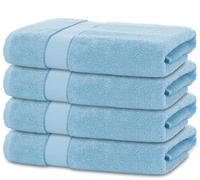BANANALU Asciugamani da bagno, 70 x 140 cm, 100% cotone, qualità 500 g/m2, 10 pezzi, blu placido, quantità: 4