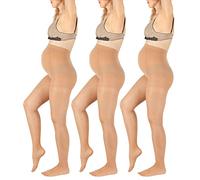 BANANALU Collant per donne incinte 40 Den S, M, L, XL collant premaman, Set da 3 pezzi, M