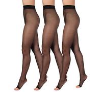 BANANALU Collant senza dita 15 denari, morbidi, trasparenti, punta aperta, XL