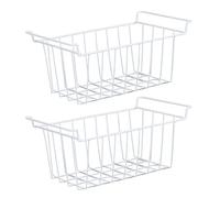 banapoy 2 Cestelli Portaoggetti in Filo Metallico per Congelatore, Metallo Appendere per Frigorifero, Organizer con Manici, Organizzazione Pozzetto (Lunghezza 45 cm x Larghezza 24,5 cm x Altezza 20)