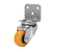banapoy 2 Pezzi 1 Pollice Ruote a Piastra a Forma di L | Side Mount Casters Wheels, Rust Proof, Heavy Duty Swivel L Shaped Silent Casters, for Furniture, Table, Carts, Cabinet