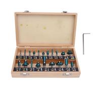 banapoy 20 pezzi Set di frese per legno, Set di frese per legno con incastro maschio-femmina con contenitore, per rifiniture professionali (Gambo 1/2 pollice)