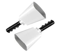 banapoy Campanelli per Mucche 2Pcs con Manico Campanello per Chiamate Alta Voce Produttori Rumore Forte Strumenti Musicali Percussione, Campanacci per Partite Calcio Eventi Sportivi (Bianco 1 paio)