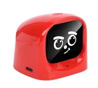 banapoy Cruscotto Robot per Auto AI, Compagno Cruscotto Espressione Emotiva, Ornamento Console Centrale per Auto per Animali Domestici Robot Espressione Intelligente (rosso)