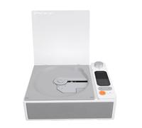banapoy Lettore CD Portatile, Lettore Dischi retrò con Display LCD, CD retrò Desktop Bluetooth con Telecomando, Desktop Radio FM Incorporata, Altoparlanti (WHITE)