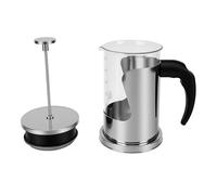 banapoy Macchina per caffè French Press, Teiera per caffè Pressata da 600 Ml Senza Plastica, Lavabile in Lavastoviglie, Vetro Borosilicato in Acciaio Inossidabile con Filtro a Doppio Strato per