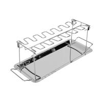 banapoy Porta Cosce di Pollo per Griglia con Vassolo di Raccolta | Supporto per 14 Alette di Pollo BBQ, Griglia in Acciaio Inox per Cosce e , Ideale per Forno e affumicatore.