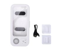 banapoy Supporto per Telefono da Doccia Impermeabile con Altoparlante Bluetooth Wireless per la Maggior Parte degli Smartphone, Custodia Regolabile per Telefono da Doccia Montata (WHITE)