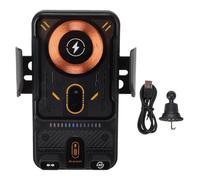 banapoy Supporto Telefono con Caricabatterie Wireless Auto con Presa D'aria a Ricarica Rapida 15W, Rotazione 90° Supporto Universale Auto, Navigazione a Mani Libere per Smartphone