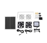 banapoy Ventilatore di Scarico Ad Energia Solare, Pannello Solare da 25 W Doppia Ventola di Raffreddamento con Aspirazione di Scarico con Controller, per Pollaio, Cuccia per Cani