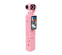 banapoy Videocamera Vlogging Portatile Anti Shake per YouTube TikTok Outdoor (PINK)