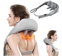 Banasuer - Massaggiatore Shiatsu 5D per schiena, spalle e collo, con calore, massaggio profondo per rilassamento muscolare e sollievo dal dolore, testa super grande per uso domestico e ufficio (nero)
