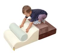 BanaSuper Blocchi di Schiuma Arrampicata per Bambini, Blocchi in Schiuma per Arrampicarsi e Strisciare, Palestra Morbida Interni per Casa & Asilo, Percorso Ostacoli, Motricità e creatività, 3 Pezzi