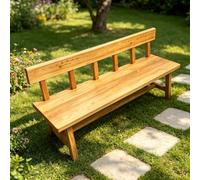 Banc de jardin 2 places orme massif, banquette terrasse rustique dossier