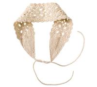 Banca all'uncinetto, bandana floreale all'uncinetto floreale con legami, fascia per le donne boho bandana per donne mascherate, cosplay, uso quotidiano, fasce per la testa